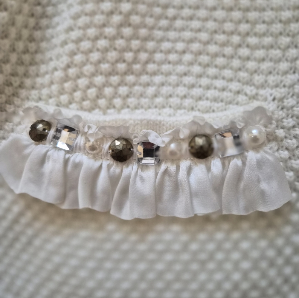Ruby Rd. Cream Cardigan with Ruffle Details - Picture 6 of 9